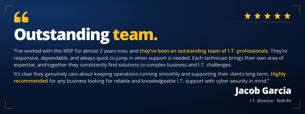 Client testimonial - Jacob Garcia, I.T. Director, RnR RV